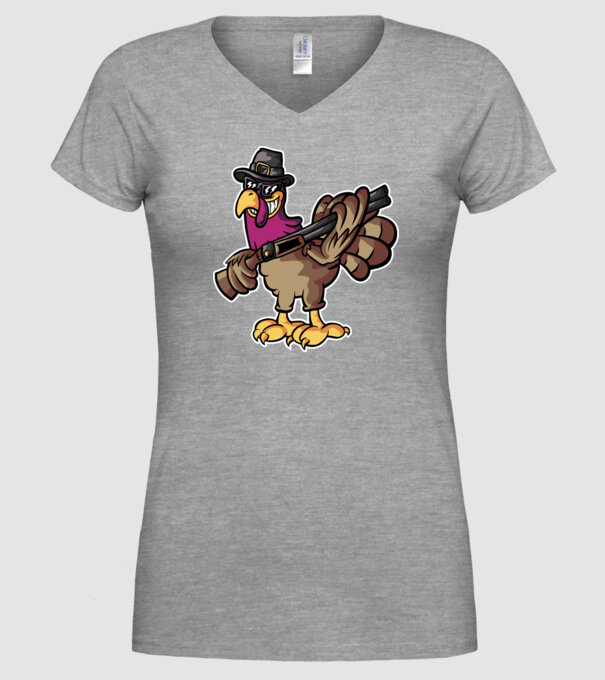 Shotgun Curcan model gri pe tricou