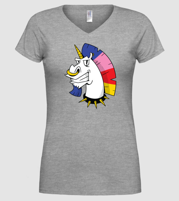 Punk unicorn model gri pe tricou