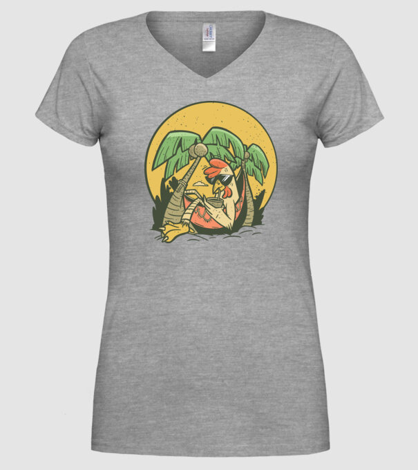 Pui relaxați model gri pe tricou