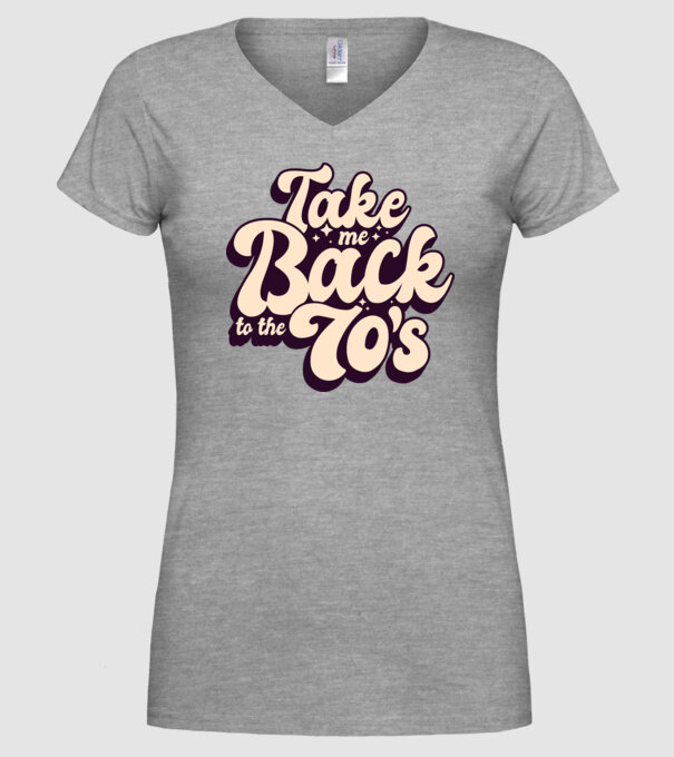 'Retro - Take me back to the 70''s' model gri pe tricou