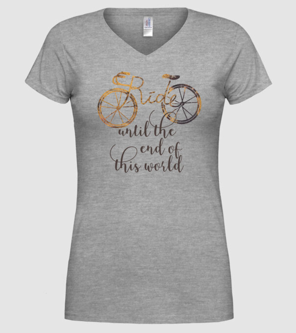 Ride until the end of this world model gri pe tricou
