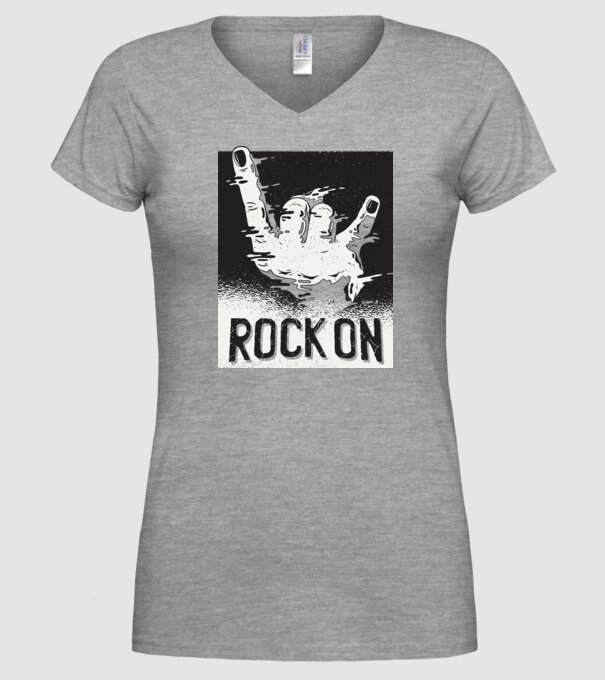 Rock On model gri pe tricou