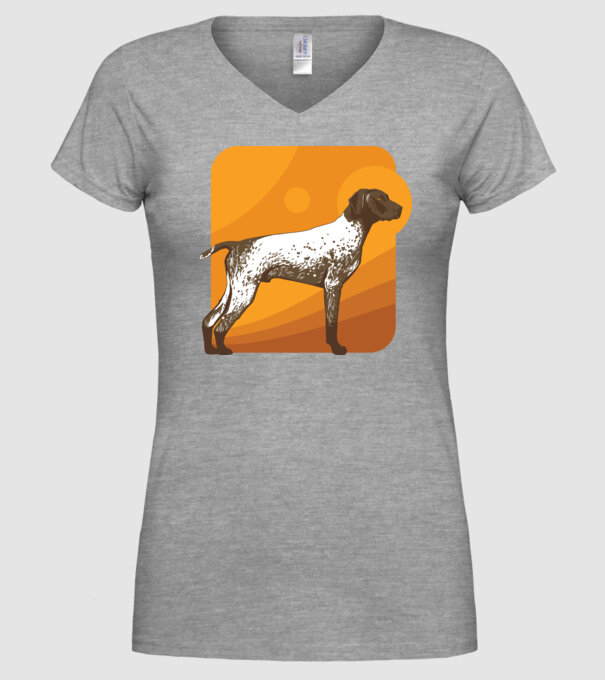 Pointer cu părul scurt model gri pe tricou