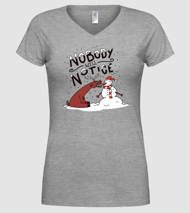 Nimeni nu va observa Om de zăpadă model gri pe tricou
