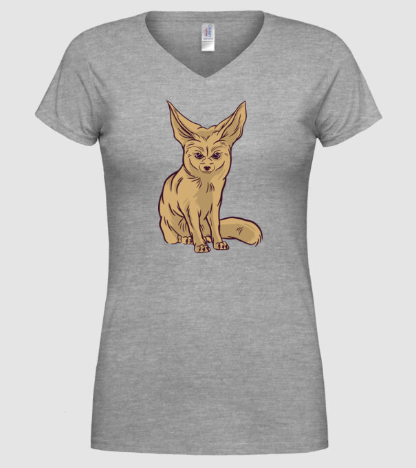 Vulpe de deșert model gri pe tricou
