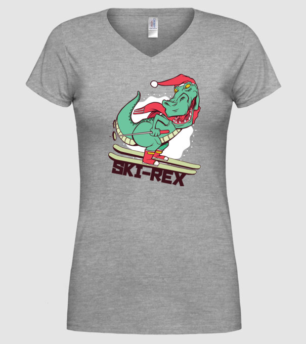 Ski Rex model gri pe tricou