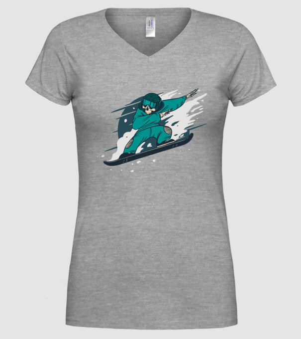Schelet Snowboard DAB model gri pe tricou