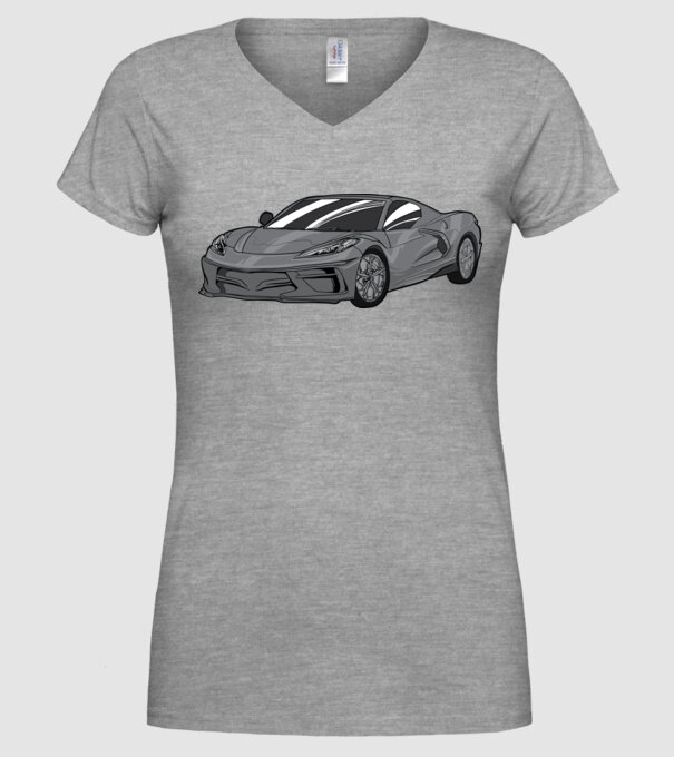 Mașină sport model gri pe tricou