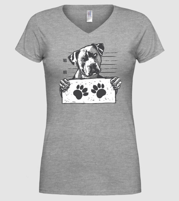 Staffordshire Terrier Închisoare model gri pe tricou