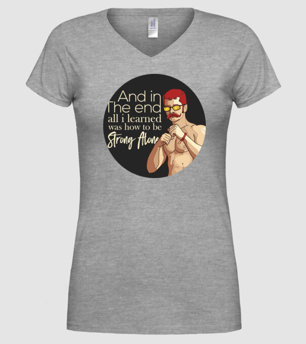 Strong alone model gri pe tricou