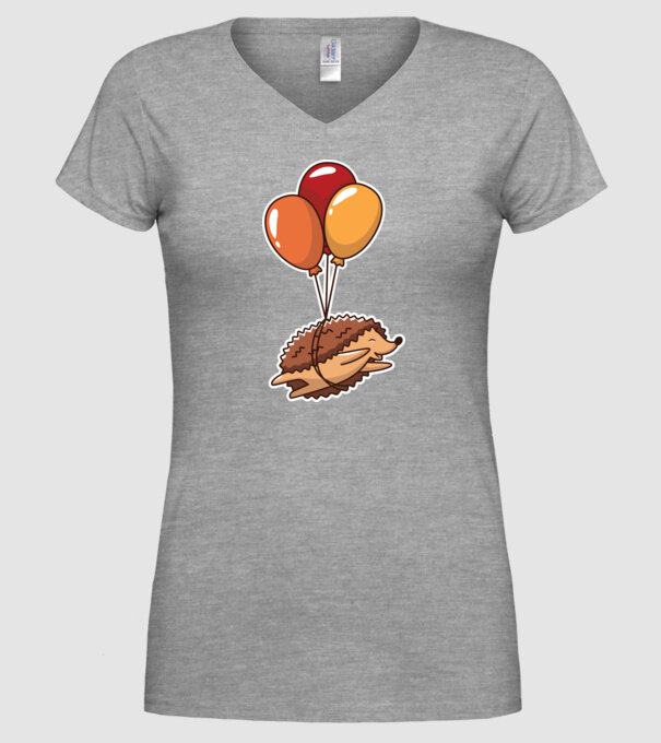 Arici cu balon model gri pe tricou