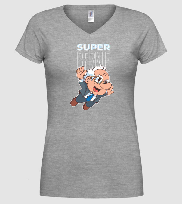 Super Bernie Sanders model gri pe tricou