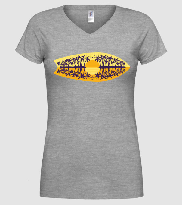 Surfboard model gri pe tricou