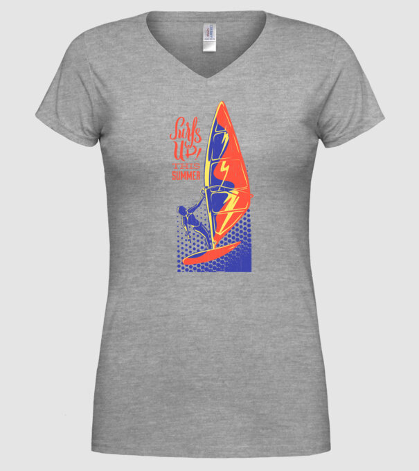 Surfs up this summer model gri pe tricou