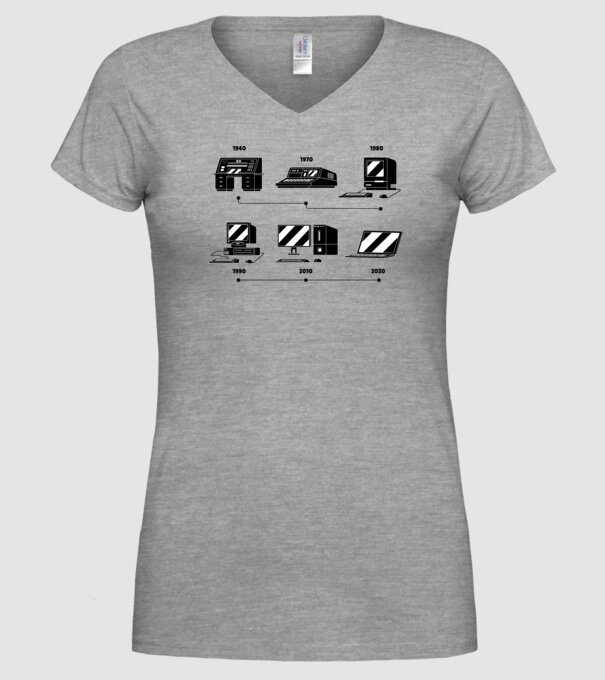 Evoluție Computer model gri pe tricou