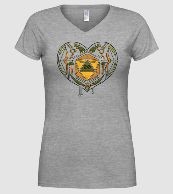 Joc de rol Dragoste model gri pe tricou