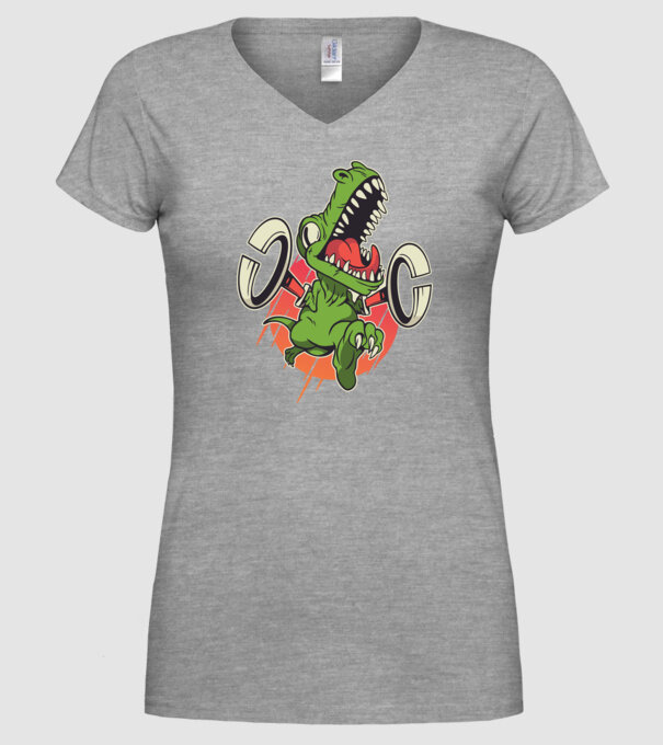 Dinozaur T-rex model gri pe tricou