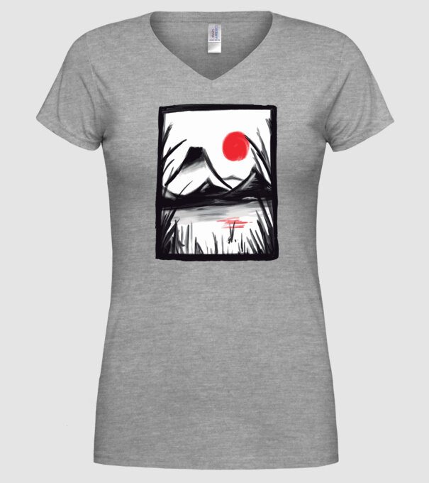 Peisaj Pictură model gri pe tricou