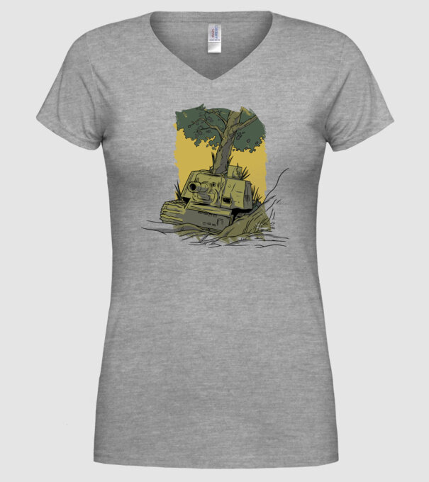 Tanc Copac model gri pe tricou