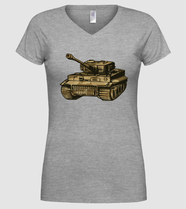 Tanc Mașină de luptă model gri pe tricou