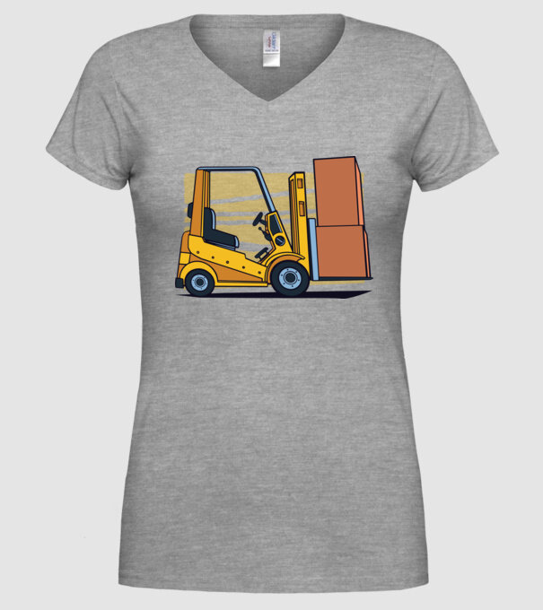 Stivuitor model gri pe tricou