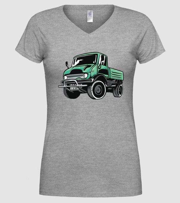 Camion model gri pe tricou