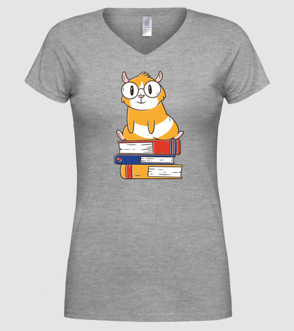 Porcușor de Guineea pe cărți model gri pe tricou