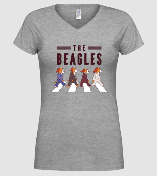 The Beagles model gri pe tricou