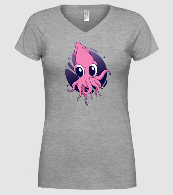 Calmar model gri pe tricou