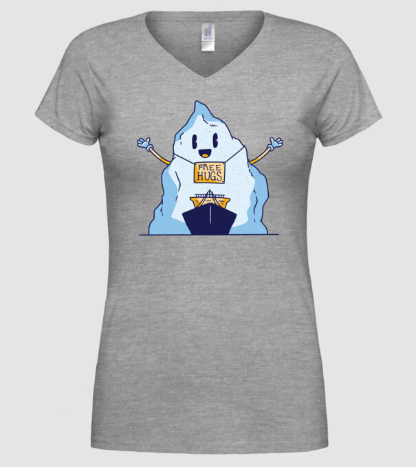 Titanic Iceberg Free Hugs model gri pe tricou