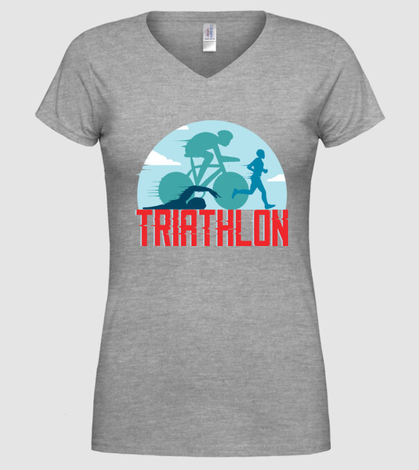 Triatlon Sport model gri pe tricou