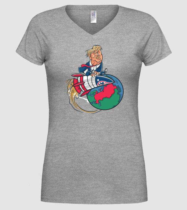 Trump bombă model gri pe tricou