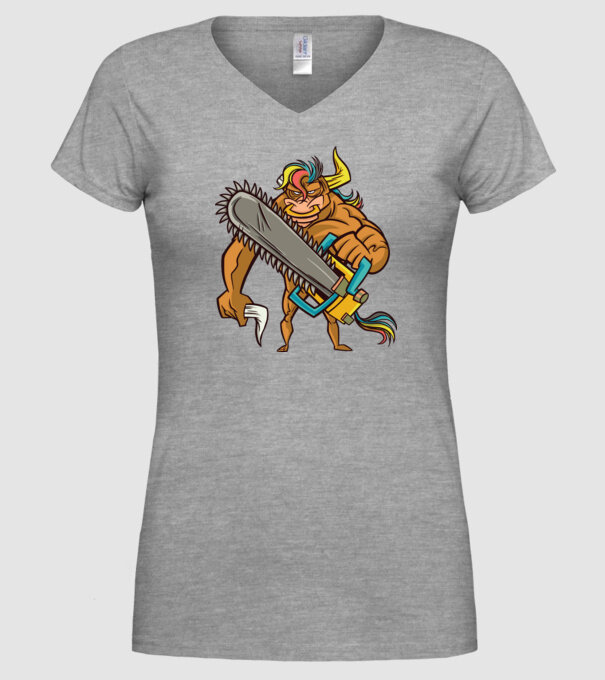 Unicorn Taur model gri pe tricou