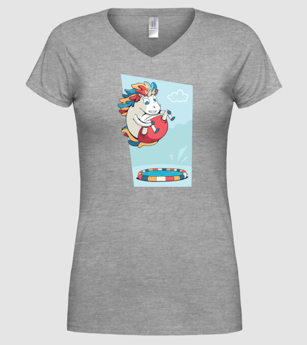 Bombă Unicorn model gri pe tricou