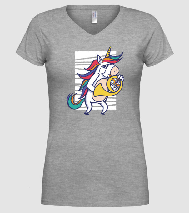 Unicorn Corn model gri pe tricou