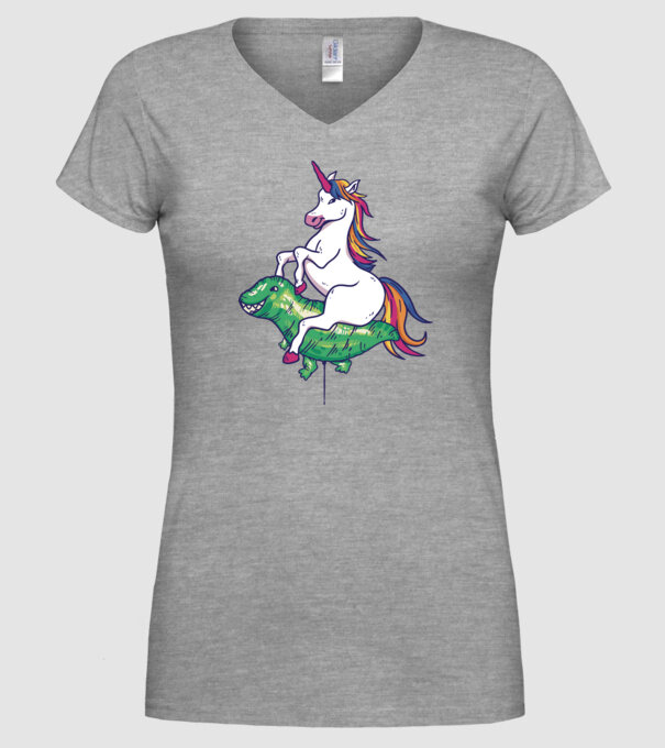 Balon cu Unicorn model gri pe tricou