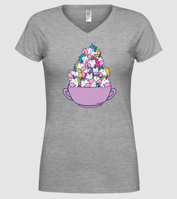 Bol Unicorn model gri pe tricou