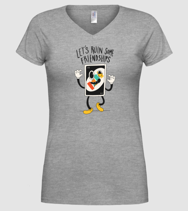 UNO +4 Cărți model gri pe tricou