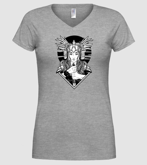 Zeița Valkyrie model gri pe tricou