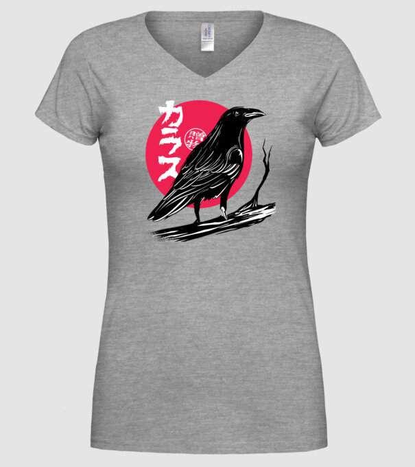Cioară model gri pe tricou