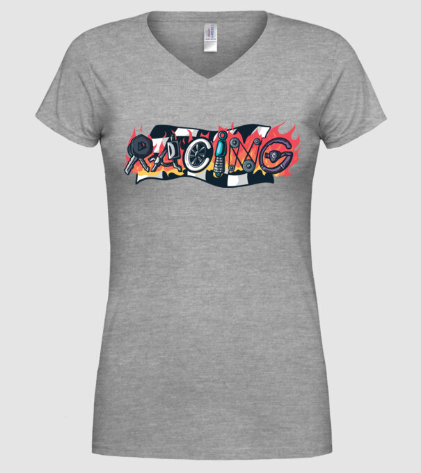 Cursă Racing model gri pe tricou