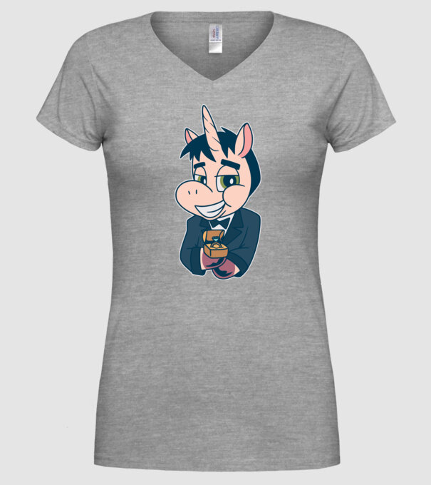 Mire unicorn model gri pe tricou