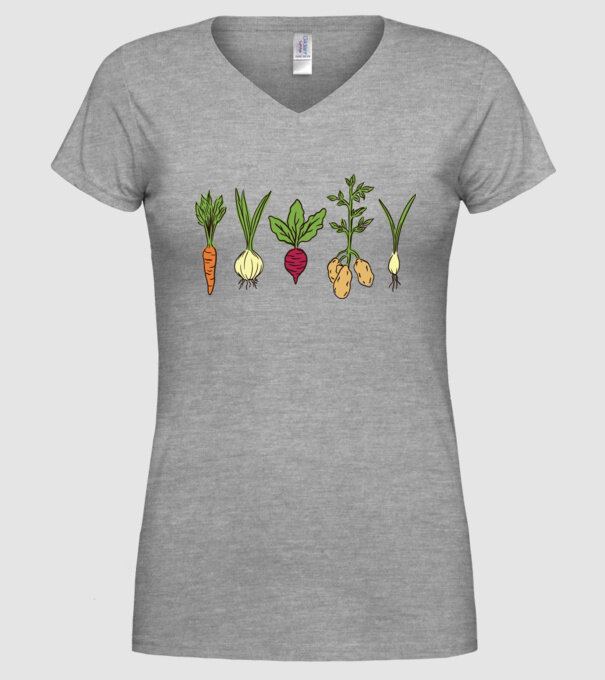 Legume model gri pe tricou