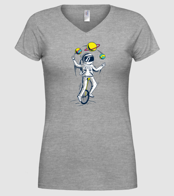 Jongler Astronaut model gri pe tricou