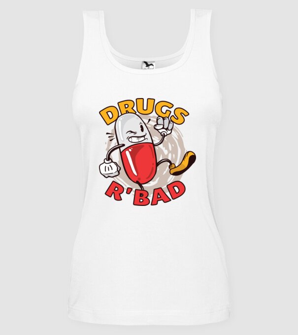 Drogurile sunt rele model alb pe tricou