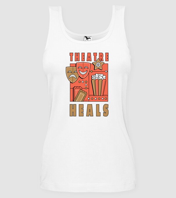 Teatrul vindecă model alb pe tricou