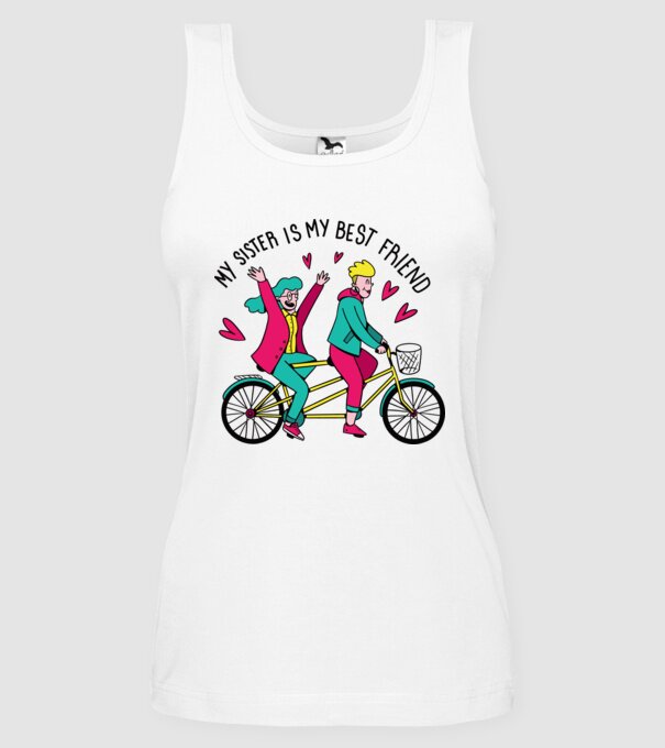 Sora mea este cea mai bună prietenă model alb pe tricou
