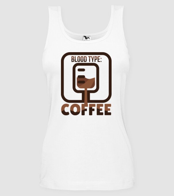 Grupa mea de sânge este cafeaua model alb pe tricou