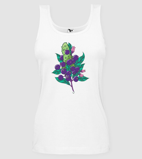 Arbust de afine model alb pe tricou