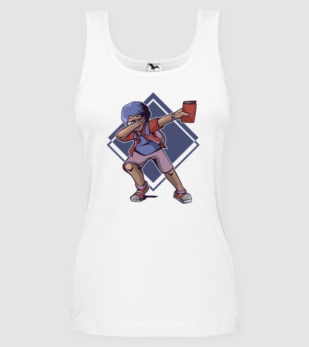 Student afro model alb pe tricou